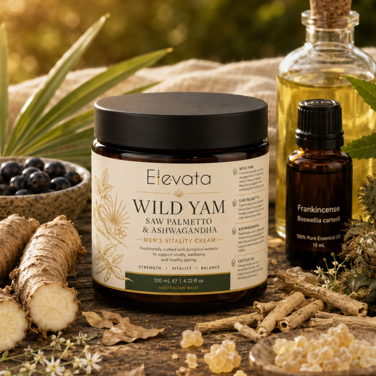 Wild Yam Saw Palmetto & Ashwagandha - Men's Vitality Cream
